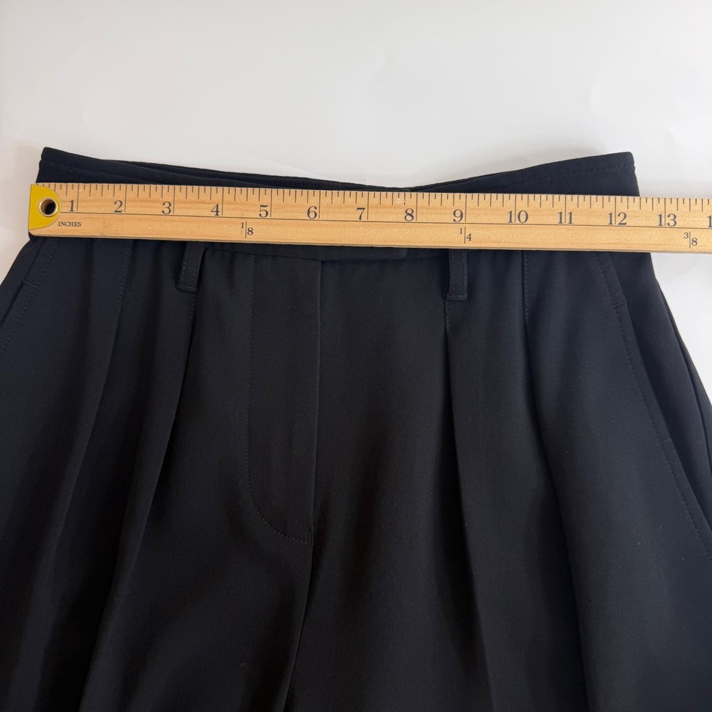 Babaton Aritzia Black Pleated Wide Leg Trousers Pants Sz 0  High Rise Minimalist - Picture 12 of 15